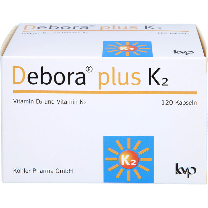 Debora plus K2 Vitamin D3 und Vitamin K2 Kapseln, 120 St. Kapseln