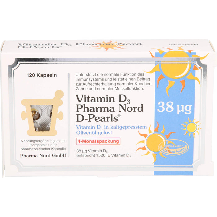 Vitamin D3 Pharma Nord D-Pearls 38 µg Kapseln, 120 pc Capsules