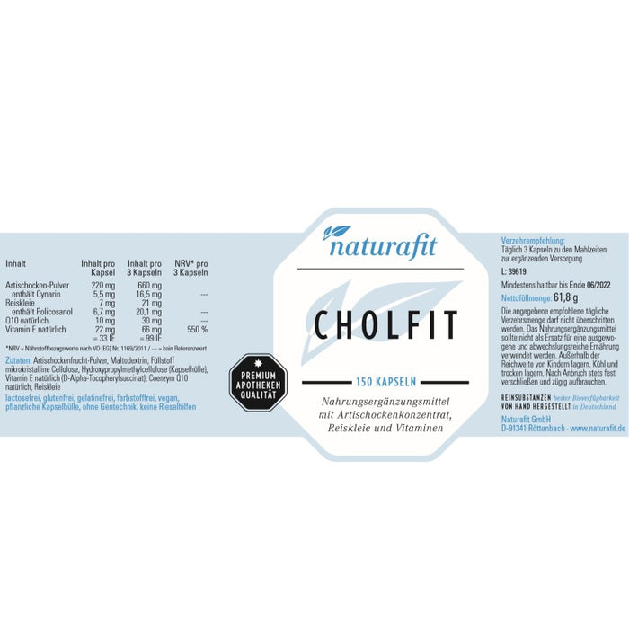 naturafit Cholfit Kapseln, 150 pcs. Capsules