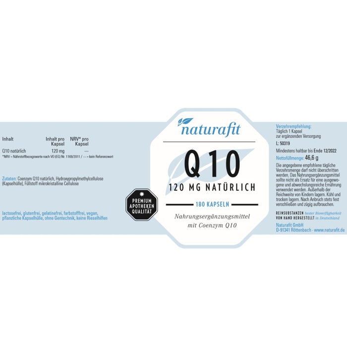 naturafit Q10 120 mg Kapseln, 180 St. Kapseln