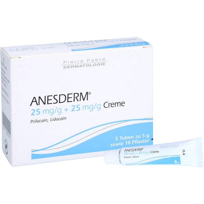 ANESDERM Set Creme Tuben sowie Pflaster, 25 g Creme