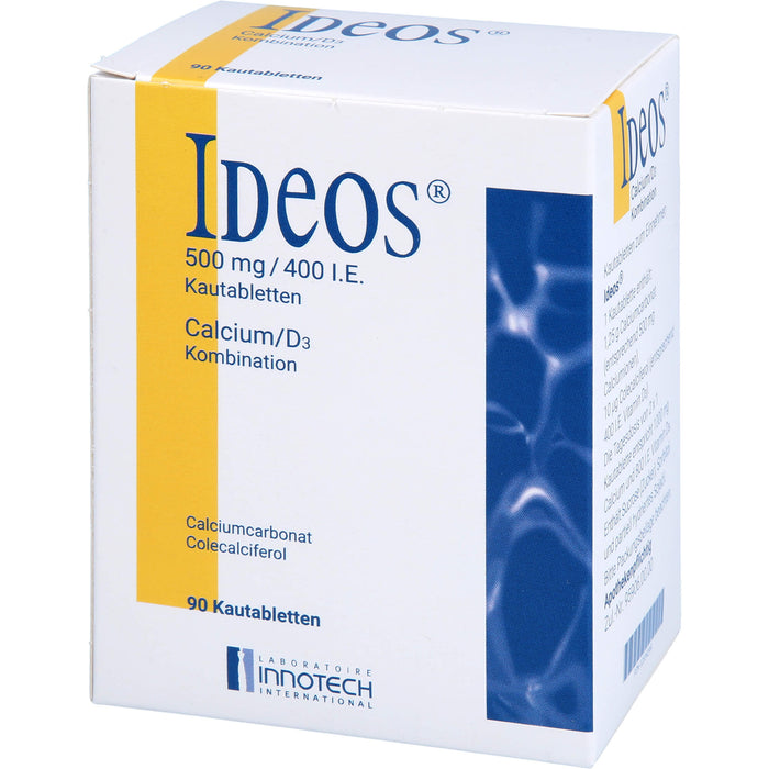 IDEOS 500 mg / 400 I.E. Kautabletten, 90 pc Tablettes