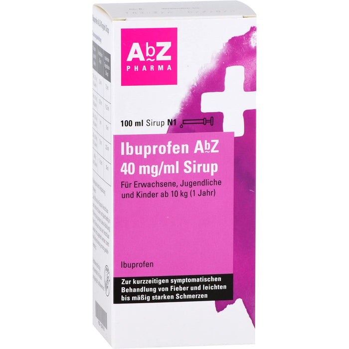 Ibuprofen AbZ 40 mg/ml Sirup bei Fieber und Schmerzen, 100 ml Solution