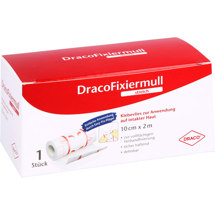 DracoFixiermull stretch hypoallergenes Klebevlies 10 cm x 2 m, 1 St. Pflaster