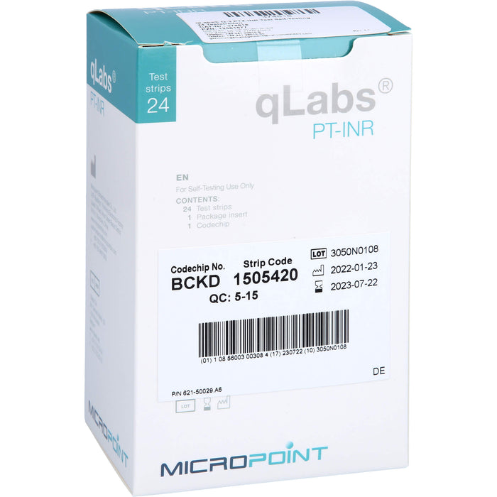 qLabs PTZ-INR Teststreifen zur INR-Bestimmung, 24 St TTR