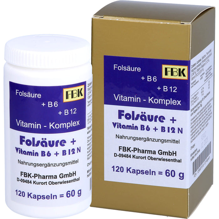 Folsäure+Vitamin B6+B12 Komplex N Kapseln, 120 St KAP