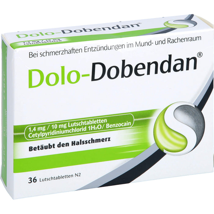 DOLO-DOBENDAN Lutschtabletten bei starken Halsschmerzen mit betäubender Wirkung, 36 pcs. Tablets