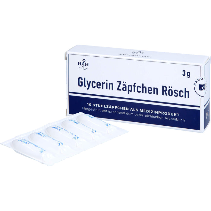 Glycerin Zäpfchen Rösch, 10 pcs. Suppositories