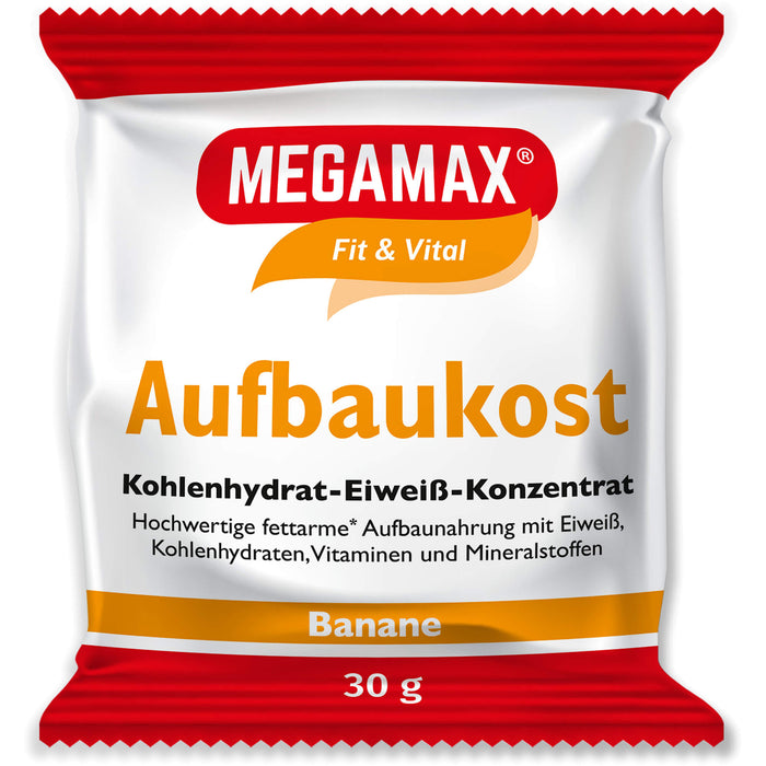 MEGAMAX Fit & Vital Aufbaukost Kohlenhydrat-Eiweiß-Konzentrat Bananen-Geschmack, 30 g Powder