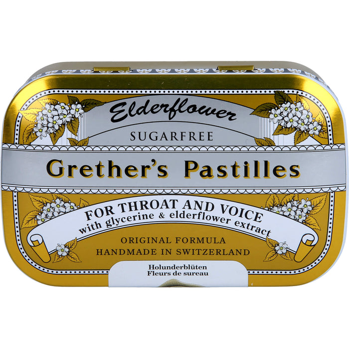 Grether´s Pastilles Elderflower zuckerfrei, 110 g Pastillen