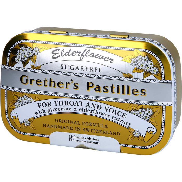 Grether´s Pastilles Elderflower zuckerfrei, 110 g Pastillen