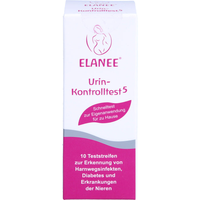 ELANEE Urin-Kontrolltest 5 zur Erkennung von Harnwegsinfektionen, Dabietes und Erkrankungen der Nieren, 10 pcs. Test strips