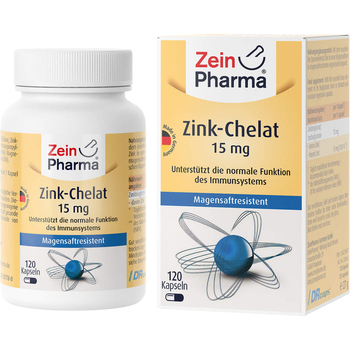 Zink-Chelat 15 MG in Magensaftresistent. veg.Kap., 120 St KMR