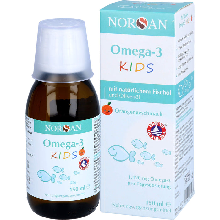 NORSAN Omega-3 Kids Lösung mit Orangengeschmack, 150 ml Lösung