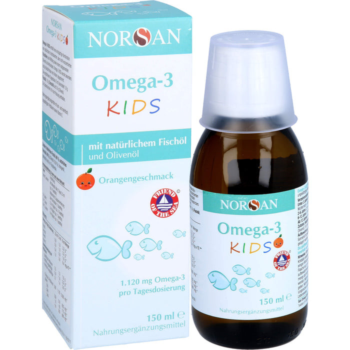 NORSAN Omega-3 Kids Lösung mit Orangengeschmack, 150 ml Lösung