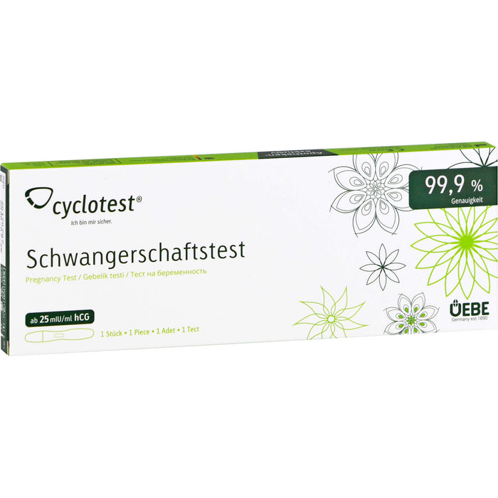 cyclotest Schwangerschaftstest ab 25 mlU/ml hCG, 1 pcs. Test