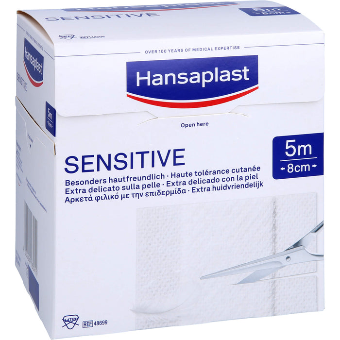 Hansaplast Sensitive 5 m x 8 cm Rolle, 1 pc Pansement