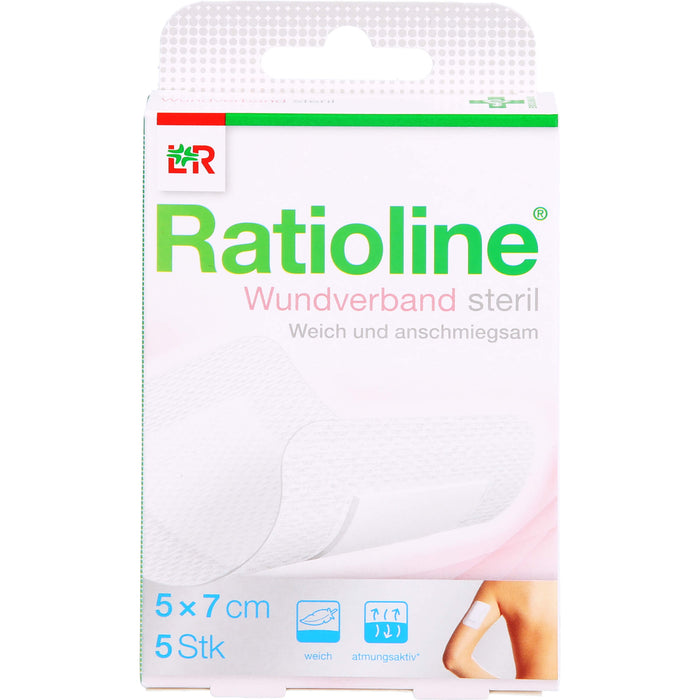 Ratioline Wundverband 7x5 cm steril, 5 pcs. Wound dressings