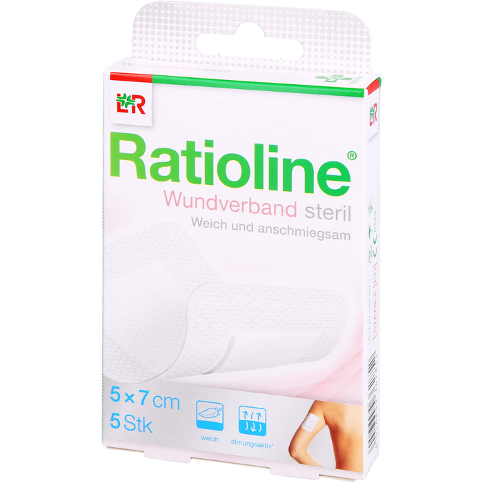 Ratioline Wundverband 7x5 cm steril, 5 St. Wundauflagen