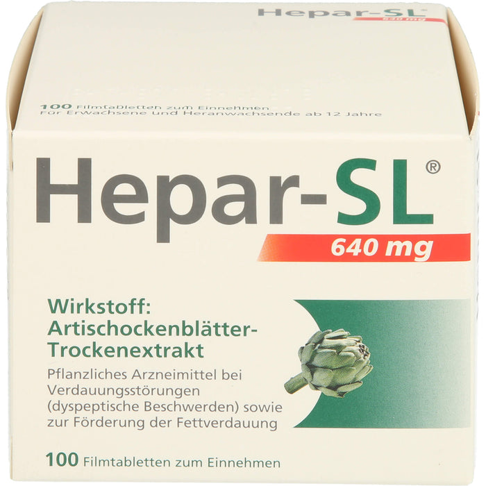 Hepar-SL 640 mg Artischockenblätter-Trockenextrakt Filmtabletten, 100 pcs. Tablets