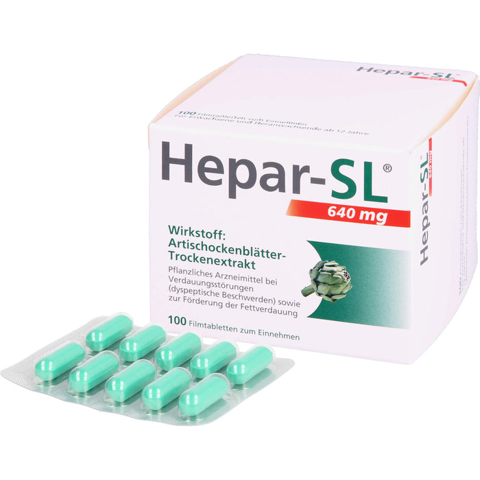 Hepar-SL 640 mg Artischockenblätter-Trockenextrakt Filmtabletten, 100 pcs. Tablets