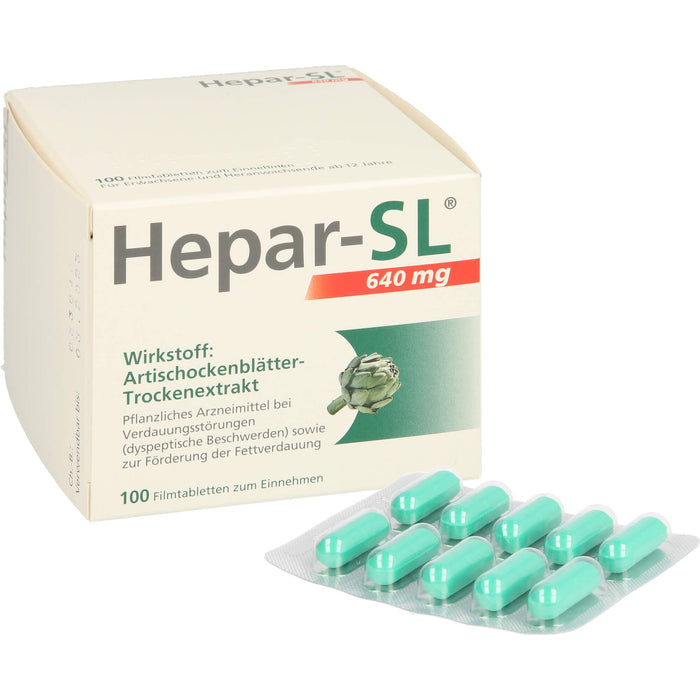 Hepar-SL 640 mg Artischockenblätter-Trockenextrakt Filmtabletten, 100 pcs. Tablets