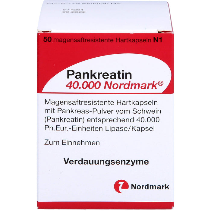 Pankreatin 40.000 Nordmark, Magensaftresistente Hartkapseln, 50 St HKM