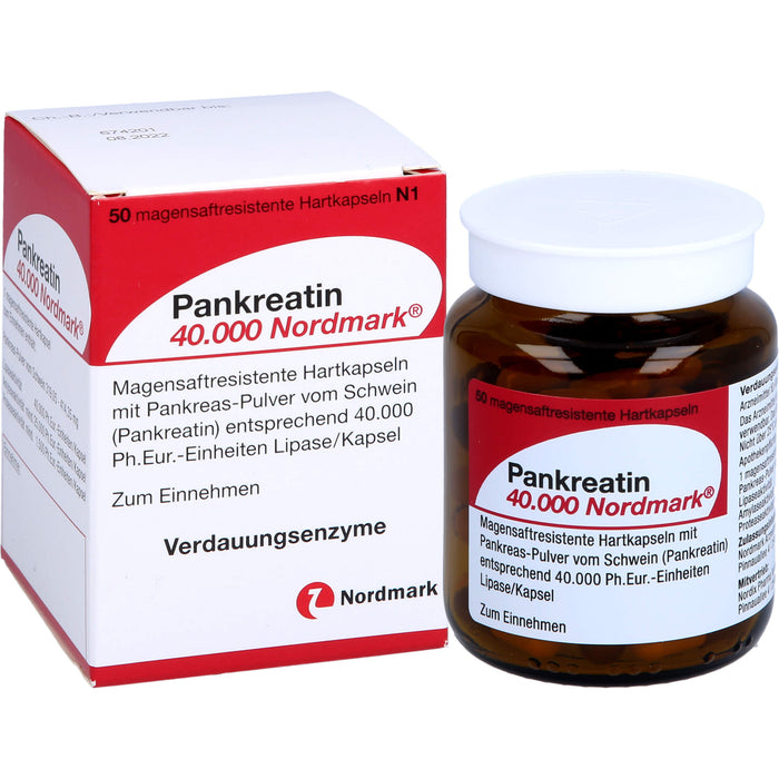 Pankreatin 40.000 Nordmark, Magensaftresistente Hartkapseln, 50 St HKM