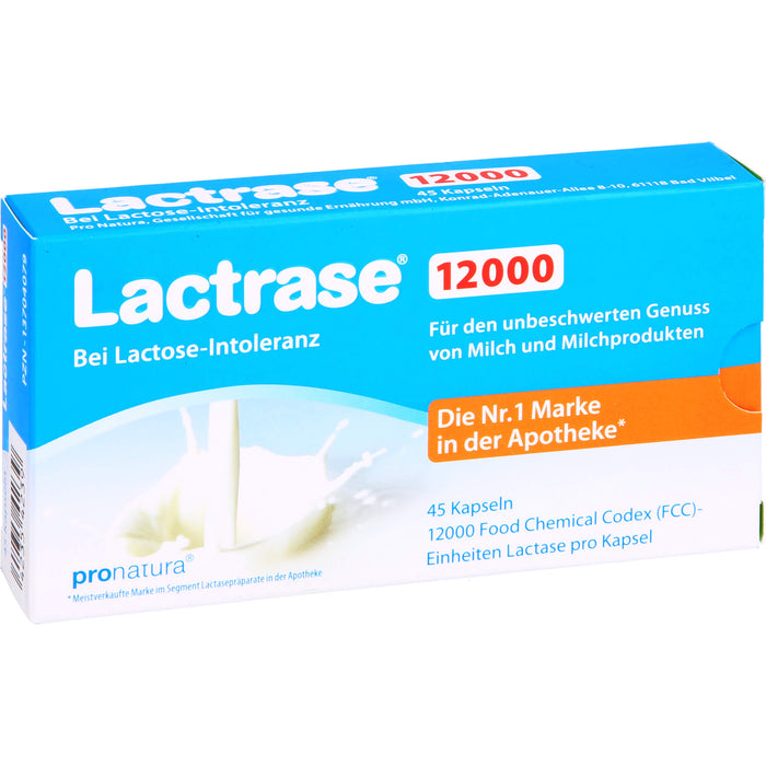 Lactrase 12000 bei Lactose-Intoleranz Kapseln, 45 pcs. Capsules