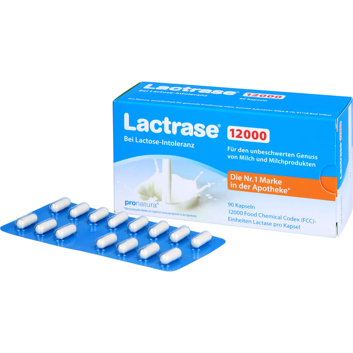 Lactrase 12000 bei Lactose-Intoleranz Kapseln, 90 pcs. Capsules