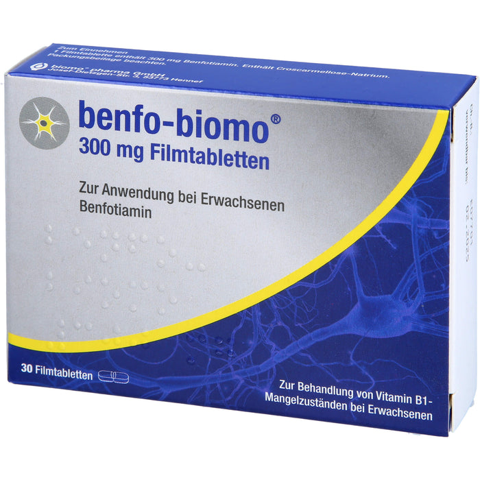 benfo-biomo 300 mg Filmtabletten bei Vitamin B1-Mangelzuständen, 30 pcs. Tablets