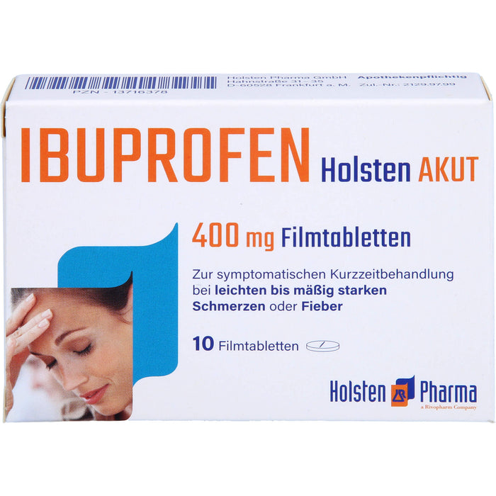 Ibuprofen Holsten akut 400 mg Filmtabletten, 10 pc Tablettes