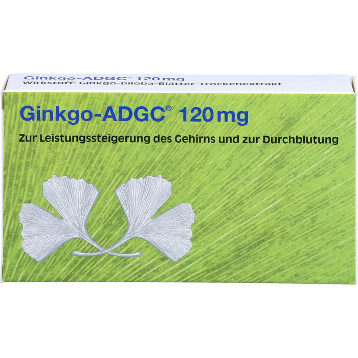 Ginkgo-ADGC 120 mg Filmtabletten zur Leistungssteigerung des Gehirns und zur Durchblutung, 20 pcs. Tablets