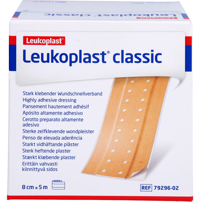 Leukoplast Classic 8 cm x 5 m stark klebender Wundschnellverband, 1 pcs. Patch