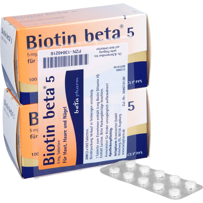 Biotin beta 5 Tabletten, 200 pcs. Tablets