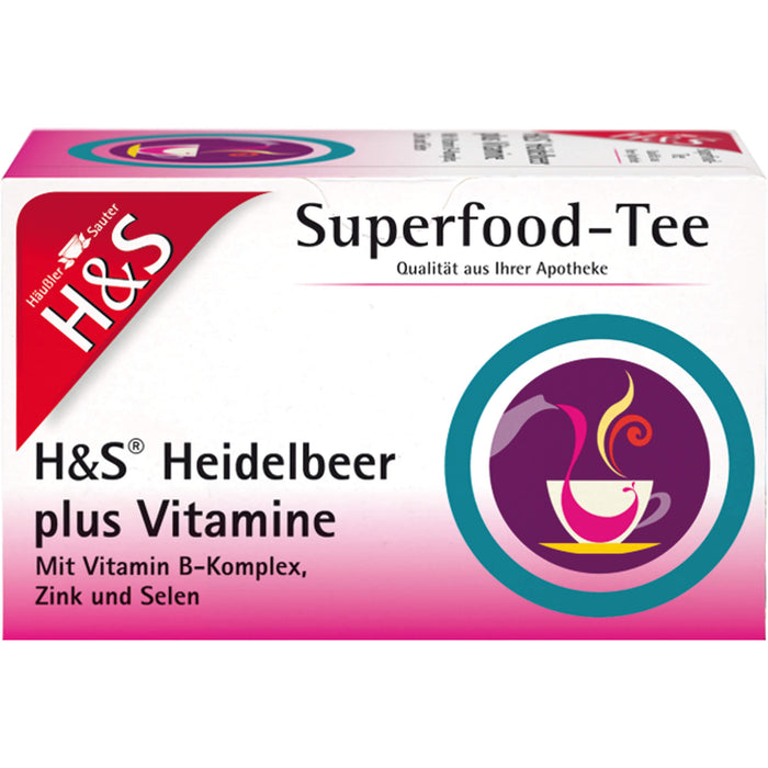 H&S Superfood-Tee Heidelbeer plus Vitamine, 20 pc Sac filtrant