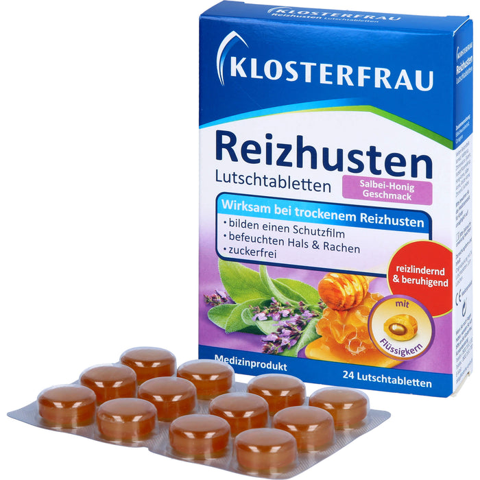 KLOSTERFRAU Reizhusten Lutschtabletten Salbei-Honig, 24 pc Tablettes