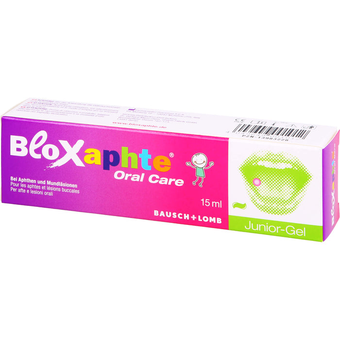 BloXaphte Oral Care Junior-Gel bei Aphthen und Mundläsionen, 15 ml Gel