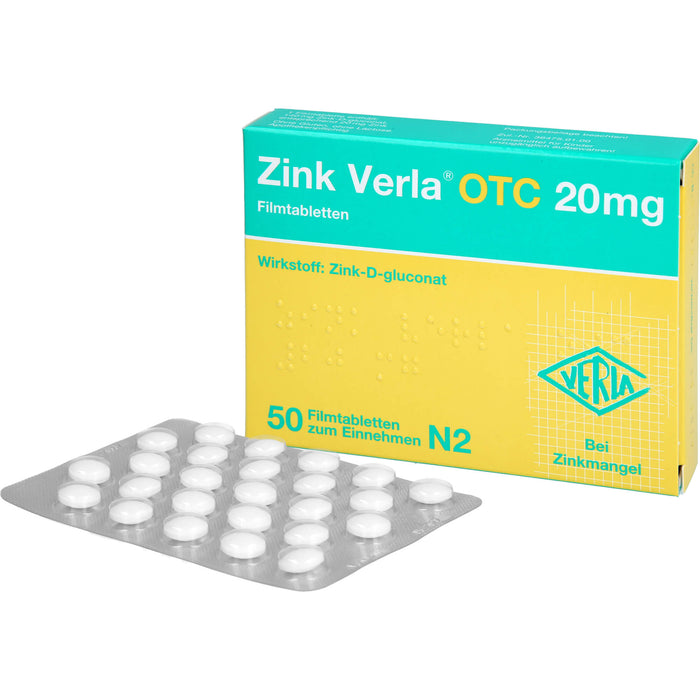 Zink Verla OTC 20mg, Filmtbl., 50 St FTA