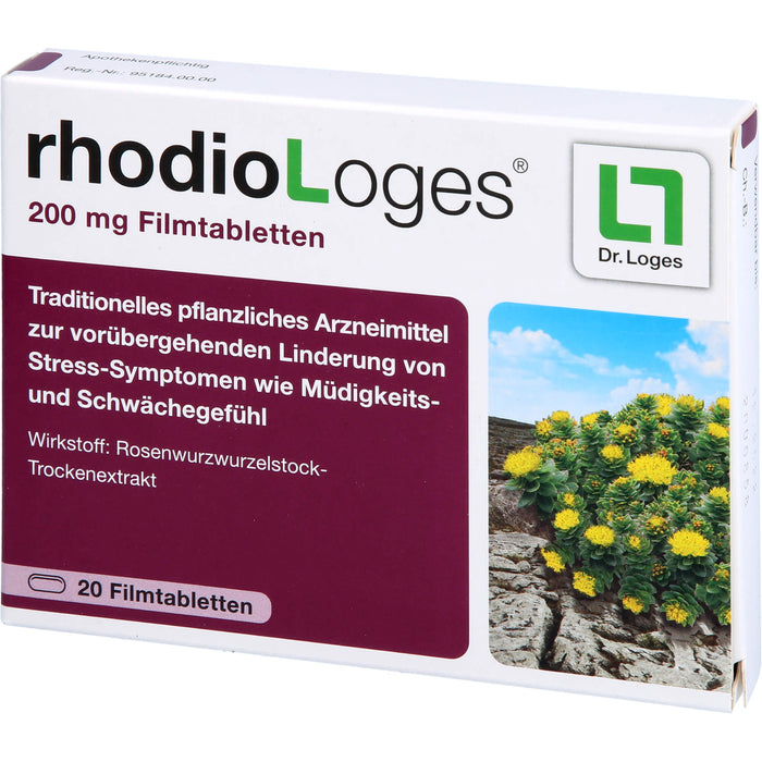 rhodioLoges 200 mg Filmtabletten zur vorübergehenden Linderung von Stress-Symptomen, 20 pc Tablettes