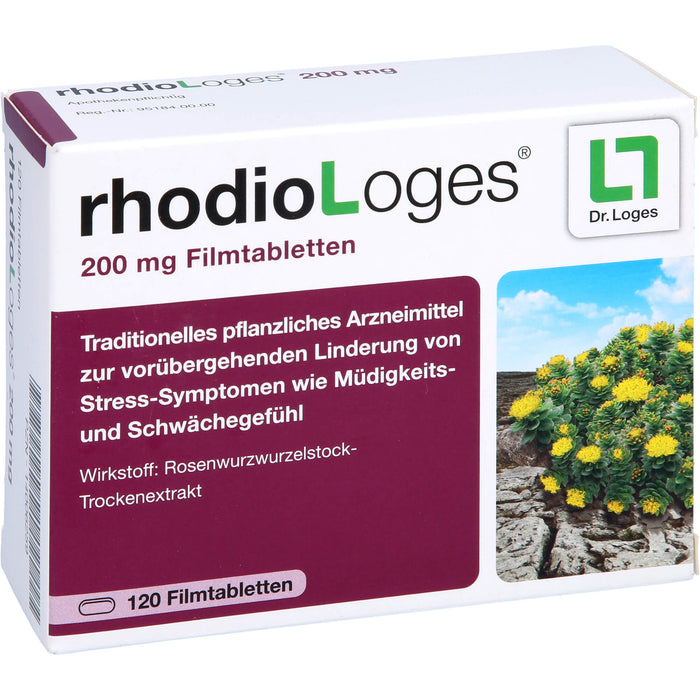 rhodioLoges 200 mg Filmtabletten zur vorübergehenden Linderung von Stress-Symptomen, 120 pc Tablettes