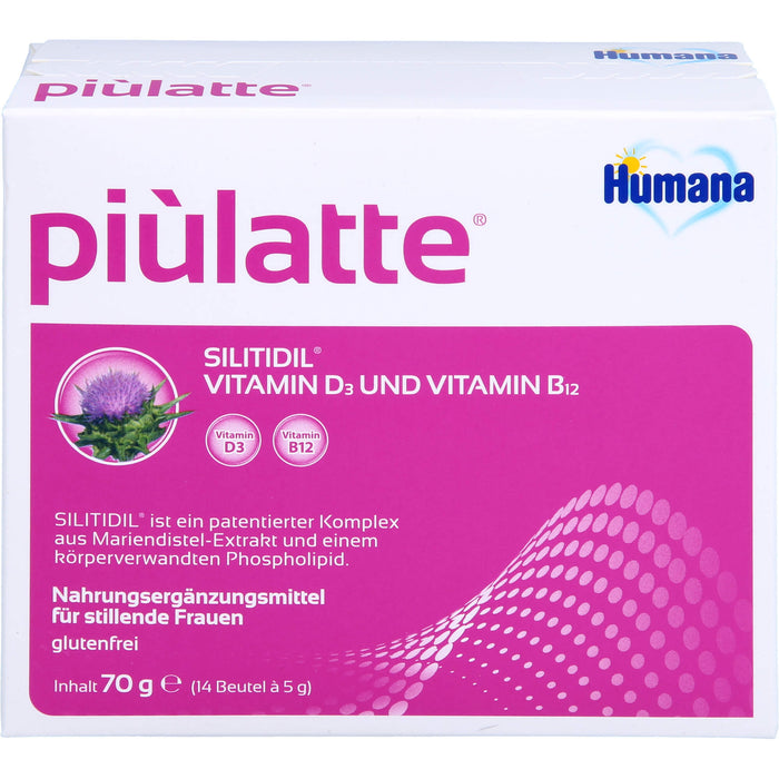 Humana piùlatte SILITIDIL Vitamin D3 und Vitamin B12 Beutel, 14 pc Sachets