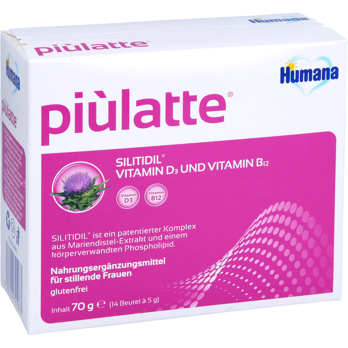 Humana piùlatte SILITIDIL Vitamin D3 und Vitamin B12 Beutel, 14 pcs. Sachets