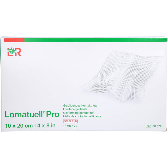 Lomatuell Pro 10 cm x 20 cm steril gelbildendes Kontaktnetz, 10 pcs. dressing