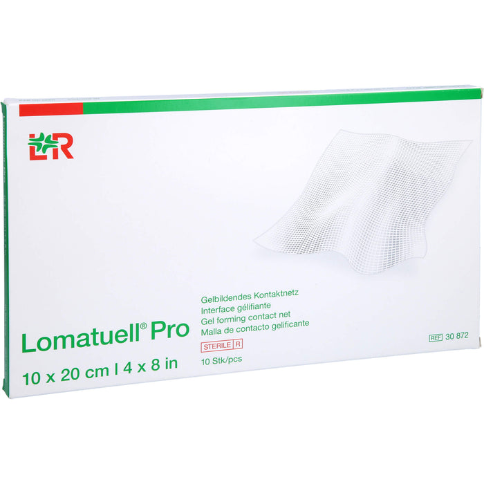 Lomatuell Pro 10 cm x 20 cm steril gelbildendes Kontaktnetz, 10 pcs. dressing