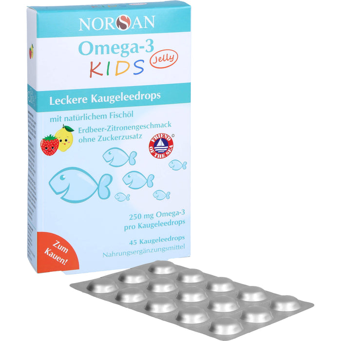 NORSAN Omega-3 Kids Jelly leckere Kaugeleedrops, 45 pcs. Tablets