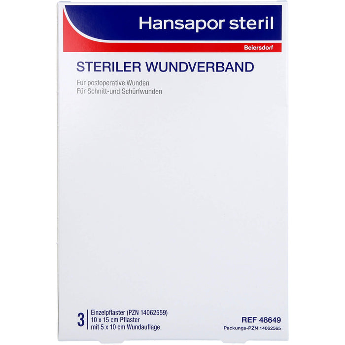 Hansapor steril 10x15 cm 25Stk, 3 St VER