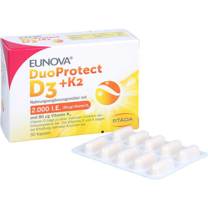 EUNOVA DuoProtect D3+K2 2000 I.E./80 µg Kapseln, 30 pcs. Capsules