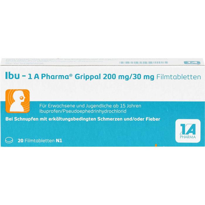 Ibu - 1 A Pharma Grippal 200 mg/30 mg Filmtabletten, 20 pc Tablettes