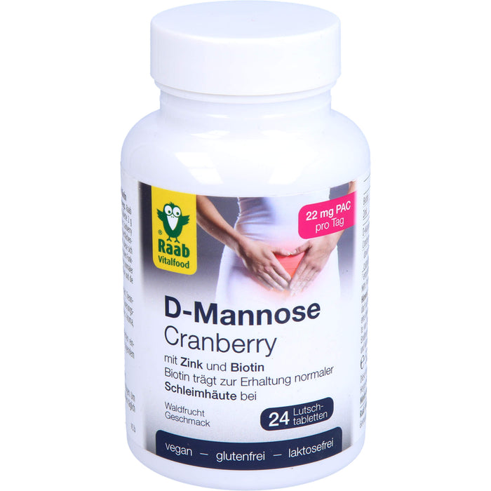 Raab D-Mannose-Cranberry Lutschtabletten mit Waldfrucht-Geschmack, 24 St. Tabletten